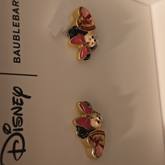 BaubleBar Disney Minnie Mouse Earrings - Gold and Red New - Picture 3 of 3